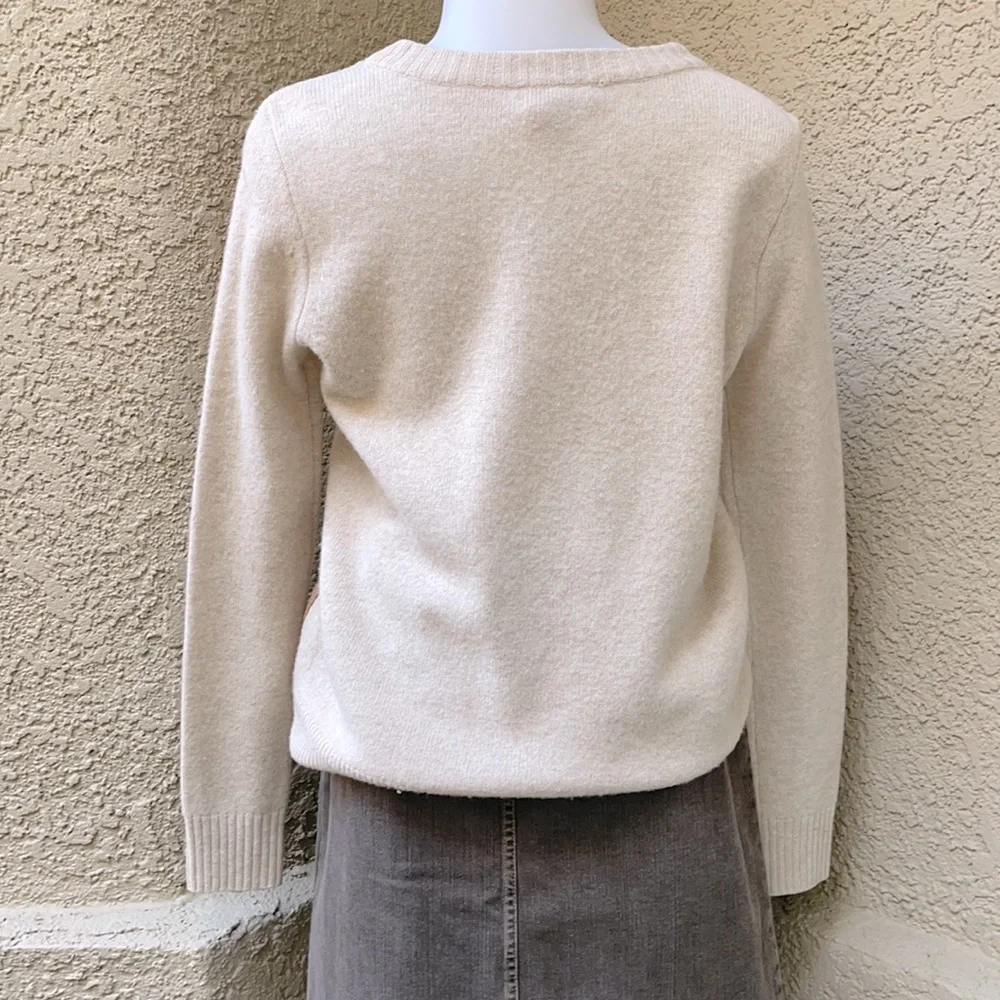 Cream/light brown J. Crew wool sweater